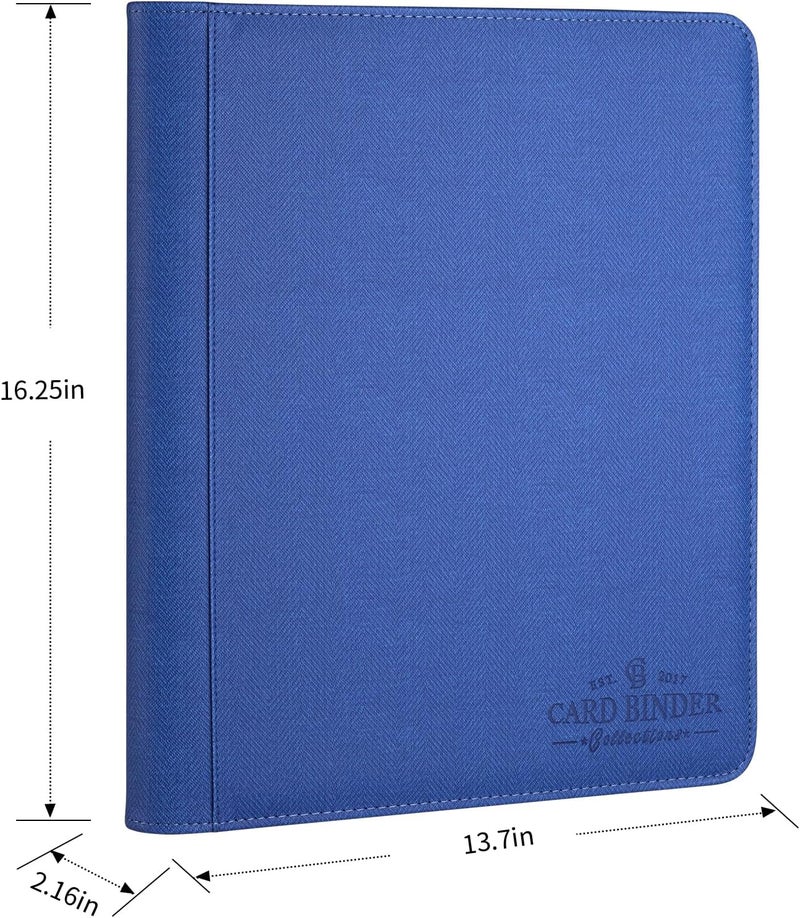 CARDBINDER Toploader Binder,Toploader Hard Cases, 9-Pocket Pages Sleeves Hold up 288 Cards.Toploader Card Binder with Sleeves for “3×4” rigid，Card Holder(blue) - Image 2